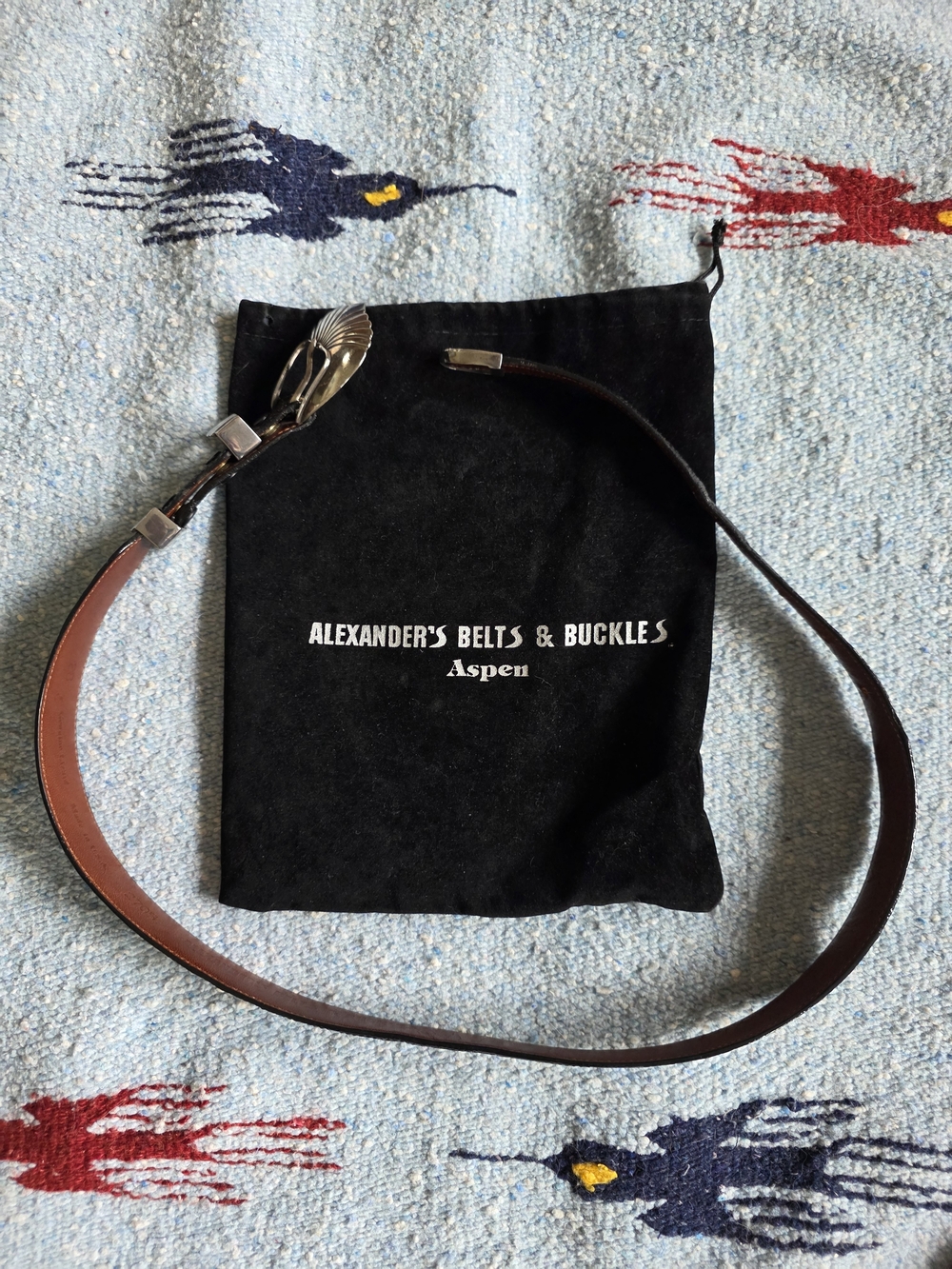 Alexander's Belts & Buckles ~ Black Lizard Belt with Silver Buckle